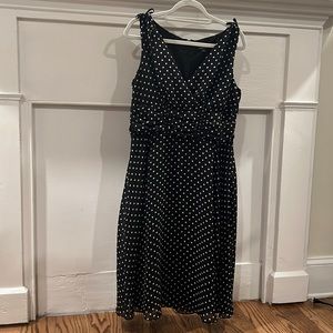 GEORGE Black with White Polka Dots Sleeveless Dress.  Size 12